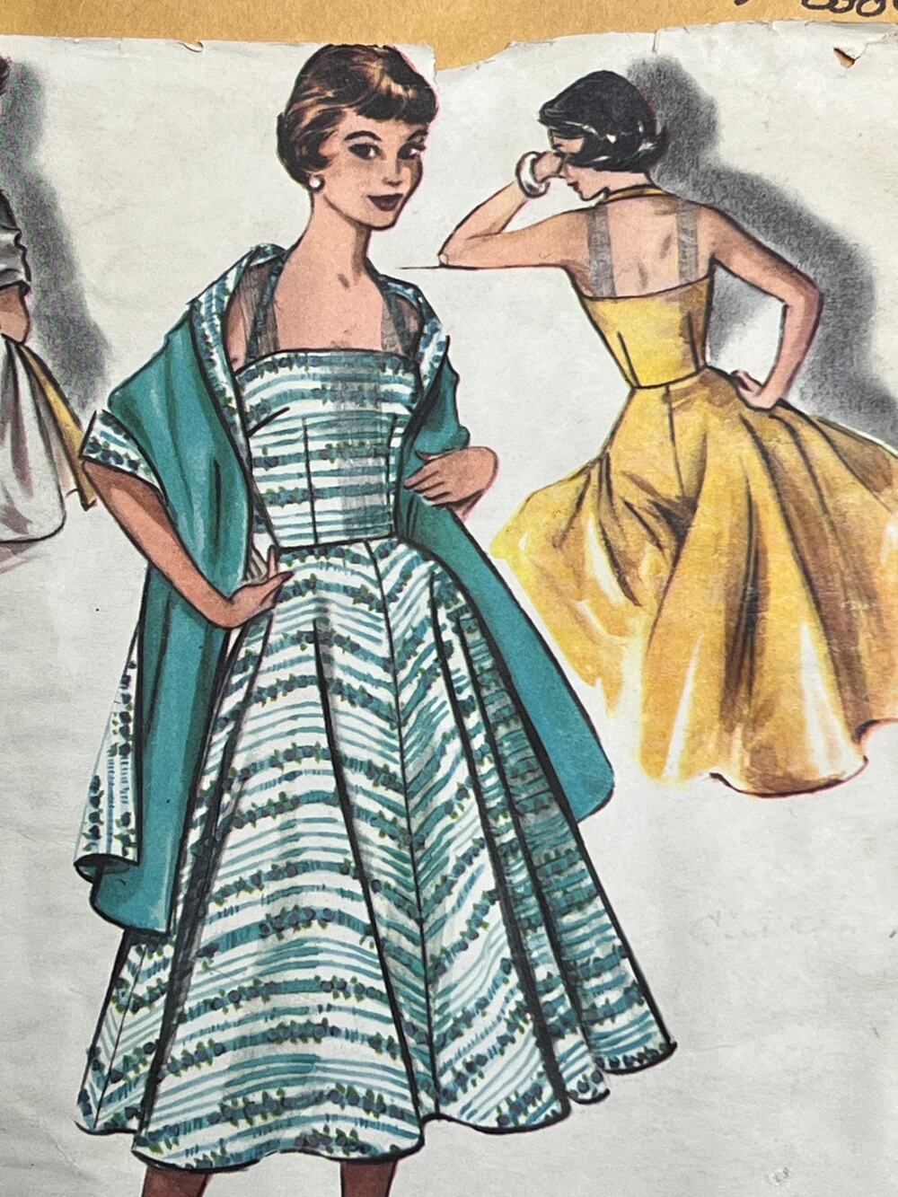 McCalls 3575 pattern dress circle skirt wedding dress 1950s size 14